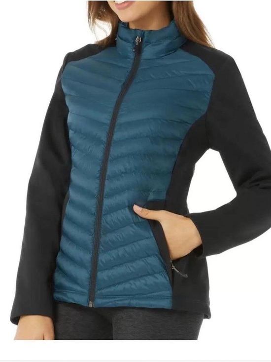 32 Degrees Jackets & Blazers - 32 Degrees HEAT Women's XS Quilted Hybrid Full Zip Jacket Teal Black EUC